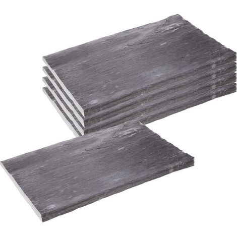 Palis de schiste ton ardoise – Lot de 5 – Pierre naturelle haute résistance extérieure – Dimensions 60x30x3-7cm – Jardindeco (1/4)