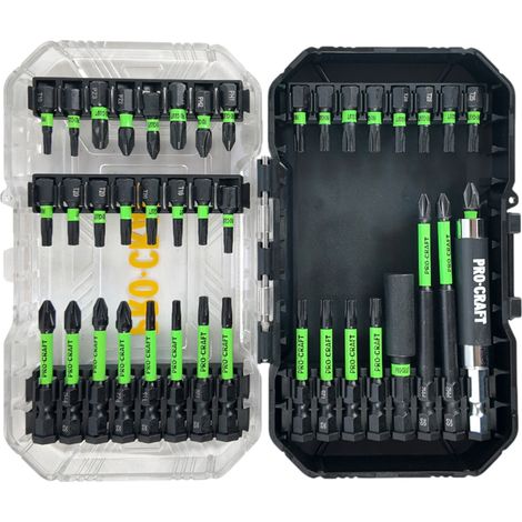 Juego de puntas para atornillador de impacto Procraft IBS-41, 41 piezas, acero S2, Phillips / Pozidriv / Torx