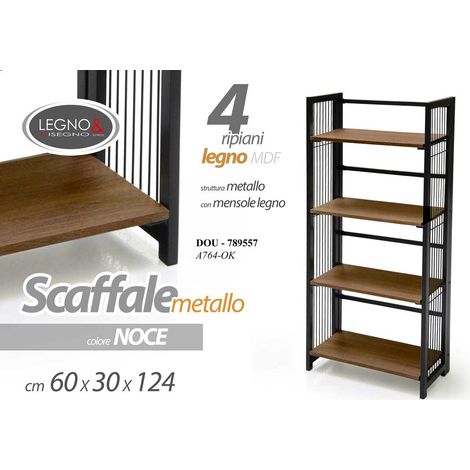 Scaffale in metallo 4 ripiani cm 60x30x124h (1/2)