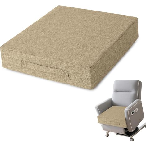 Coussins de chaise inclinables pour personnes âgées – Coussin épais de 50,8 x 50,8 x 10,2 cm avec envers antidérapant et housse lavable pour canapé, fauteuil, chaise, beige (1/5)