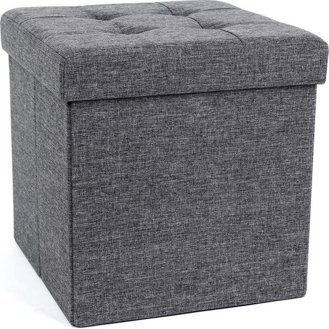Pouf contenitore da 40 litri in tessuto grigio scuro 120000426
