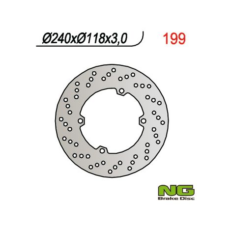 Disco de freno delantero Honda CR 125/250 1990, 240 mm/118 mm/3 mm, hierro fundido