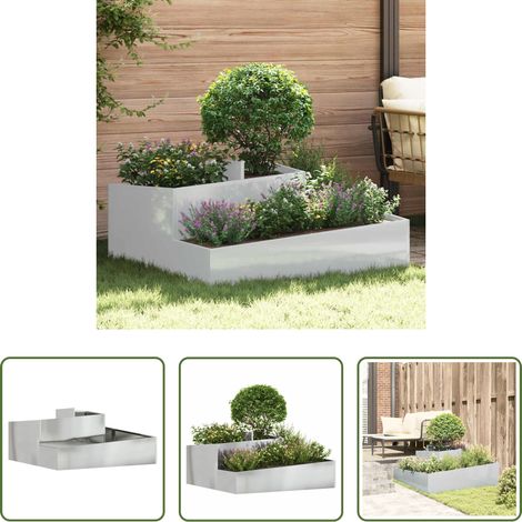 Pot métallique -  Cache-pot de jardin Argent 100 x 100 x 50 cm Acier galvanisé (1/5)