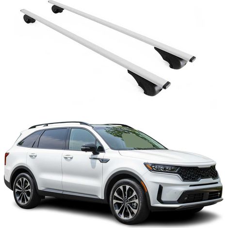 OMAC Barres de toit pour Kia Sorento X-Line 2022-2026 – TÜV / DIN 75302:2019 – Antivol inclus – Charge max 75 kg – 2 barres Argent (1/4)