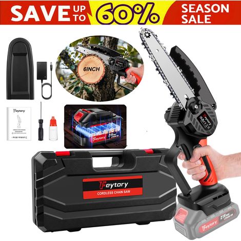 Tronçonneuse sans fil 3000 W, vitesse de coupe, avec batterie, chargeur et accessoires