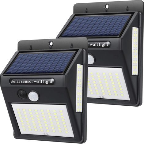 Lámpara solar para exteriores con sensor de movimiento, 3 modos [2 paquetes de 144 LED], resistente al agua e inalámbrica. (1/5)