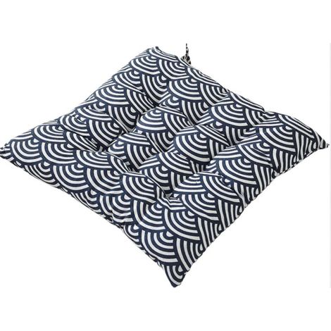 Coussins de Chaise Vagues – Lot de 2 Pièces, Rembourrés pour Jardin, Salle à Manger, avec Attaches pour Meubles (1/4)
