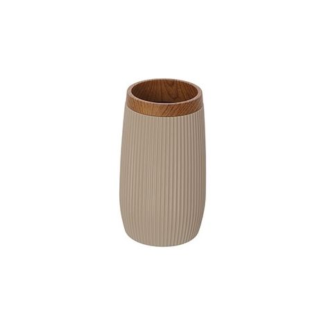 Portaspazzolino beige linea London in plastica PS e ABS design moderno Feridras