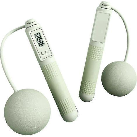Corde à sauter intelligente avec comptage, fitness et perte de poids, sans fil, grosse balle, exercice avec poids, verte (1/4)