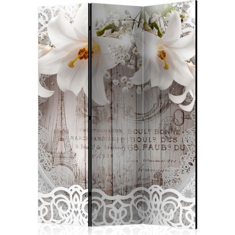 Paravent 3 Volets "Lilies & Quilted Background" 135x172cm (1/2)