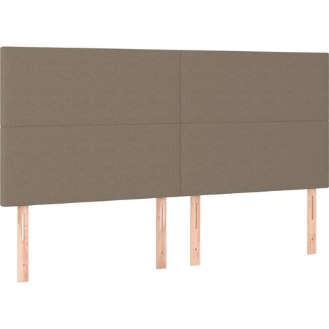 Tête de lit Taupe 200x5x118/128 cm Tissu (1/5)
