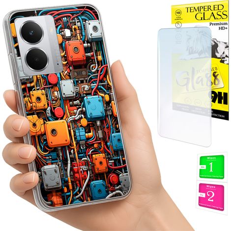 Funda para Realme 14 5G / 14T 5G con cubierta trasera para foto + cristal 9H (1/5)