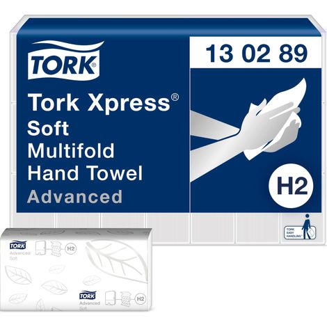 Tork 130289 Xpress Asciugamani intercalati Advanced Soft piegati a Z, 2 veli, compatibili con sistema H2, 21 x 180 asciugamani (25,5 x 21 cm) (1/5)