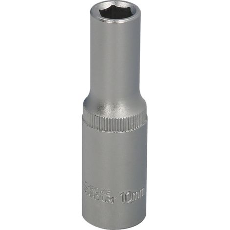 WOLFPACK LINEA PROFESIONAL Chiave a bussola 1/2" esagonale lunga 10 mm. Profilo di 6 lati. Acciaio al cromo vanadio, bordi arrotondati. (1/5)
