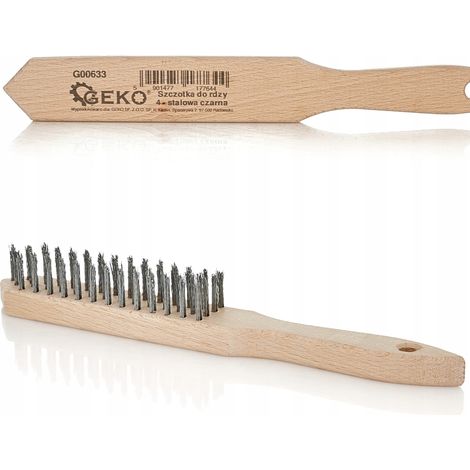Spazzola metallica Geko wire brush 4 file manico legno (1/3)