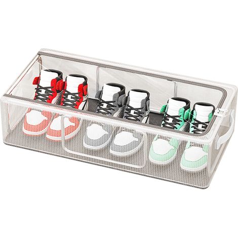 Boîtes de rangement à chaussures transparentes, conteneurs de rangement empilables et peu encombrants pour la maison et la chambre d'étudiant (1/5)