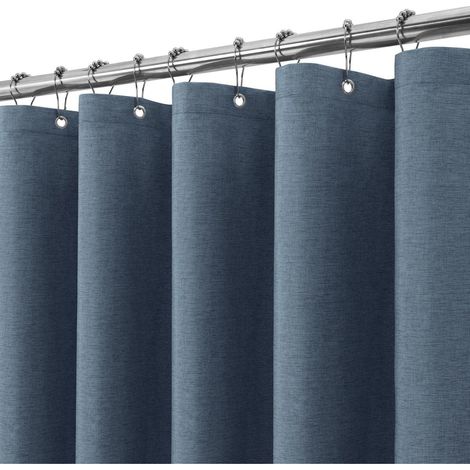 Duschvorhang Leinen Leinen - Marineblau H182 x B182 cm (1er Pack) (1/5)