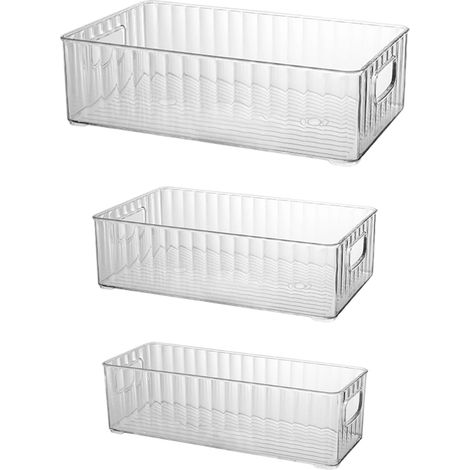 Boite de Rangement Frigo Transparent, Organisateur Frigo, 3 Pièces (1/5)