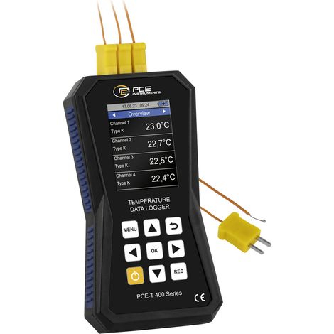 PCE Instruments 4-Kanal Thermoelement Datenlogger PCE-T 420 hohe Genauigkeit ± 0,04 % v.Mw. -200°C (1/5)