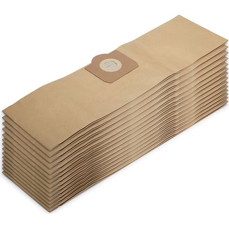 Lot de 10 Sacs pour Karcher wd3 Premium wd3s wd3p 6.959-130.0 mv3 wd 3.200 6.904-051.0 A2504 A2604 Poussière Papier Poubelle Sachet Aspirateur