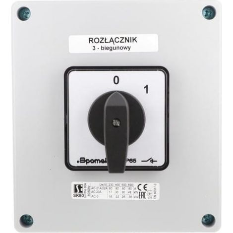 Interruptor de leva 80A 0-1, seccionador trifásico en carcasa OB17 SK80-2.8211\OB17