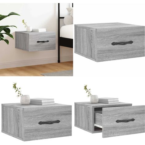 Table de chevet murale sonoma gris 35x35x20 cm - Table De Chevet Murale - Meuble De Rangement Mural - Étagère Murale - Commode Murale - Design Moderne - Home & Living (1/5)