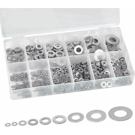 800 pièces en boîte M2-M12 matériel de remplacement de joint de rondelle plate en acier inoxydabledurable