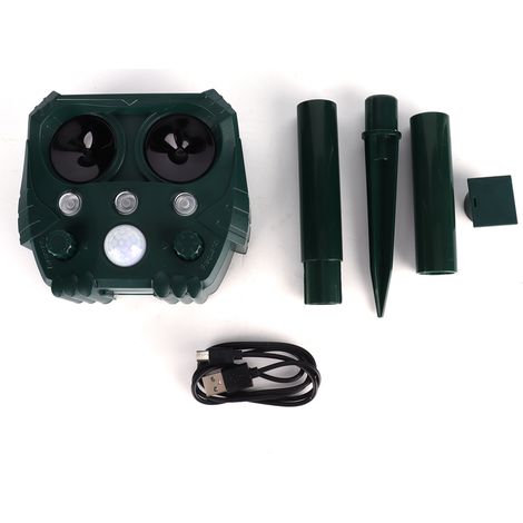 Ortviai Répulsif Solaire Ultrasensible pour Animaux Extérieur – 5 Niveaux, Étanche IPX5, Batterie Intégrée 2200 mAh