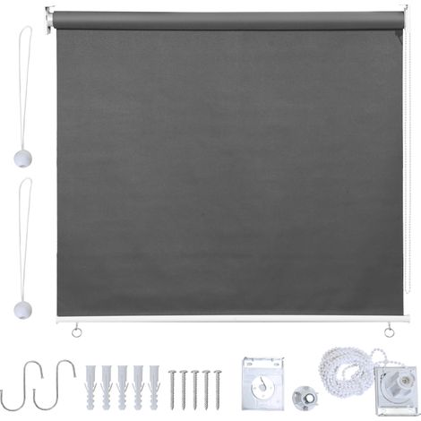 Jiubiaz Senkrechtmarkise 140x140 cm Balkonrollo Dunkelgrau UV Schutz Sonnenschutz Sichtschutz wasserdicht wetterfest Balkon Terrasse
