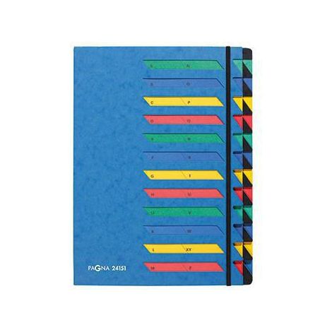 Ordnungsmappe Deskorganizer Classic DIN A4 Pressspan Farbe: blau Farbe des Fächerblocks: mehrfarbig 24 Fächer (1/4)