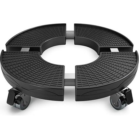 Porte Plante a Roulettes Réglable 38-54 cm, Plateau Roulant avec Roues Pivotantes à 360°, Capacité de Charge 200 KG, Plateau Roulette Plante pour Extérieur à Intérieur(Noir) (1/5)