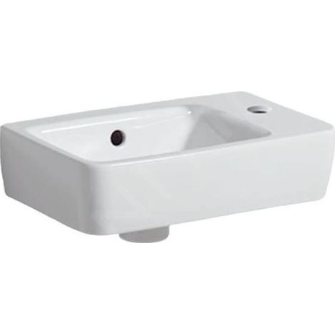 Geberit Selnova - Lave-mains 400x250 mm, avec un trou de robinetterie à droite, avec trop-plein, blanc 501.517.00.7