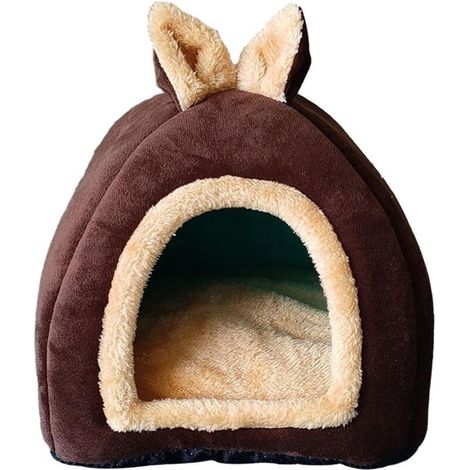 Lit semi-fermé pour petits animaux – Tissu doux et lavable – Confort optimal pour cochons d'Inde, lapins, hérissons et écureuils (1/5)