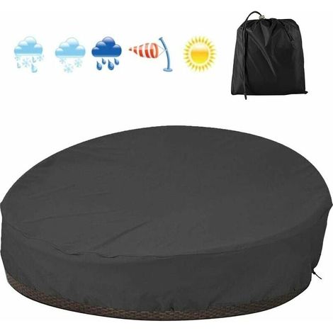 Waterproof 210D outdoor garden chair cover, UV and wind resistant – 80 x 85 x 9 cm, deep seat (1/5)