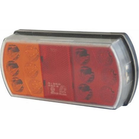 Feu arrière gauche 15 LED 12/24V 165x80x35 mm pré-cablé