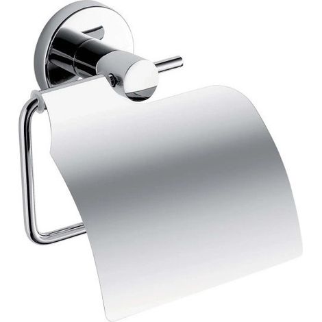 Gedy Toilettenpapierhalter mit Abdeckung Felce Plus mit doppelseitigem Klebeband Chrom