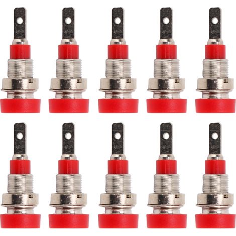 Voici une traduction claire et précise pour la présentation d'un produit de commerce électronique : Lot de 10 connecteurs femelles en laiton de 2 mm en forme de banane, adaptés aux équipements électro (1/5)