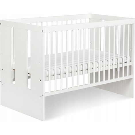 Lit bébé 120x60cm Blanc PAULA Lit à barreaux amovible (1/4)