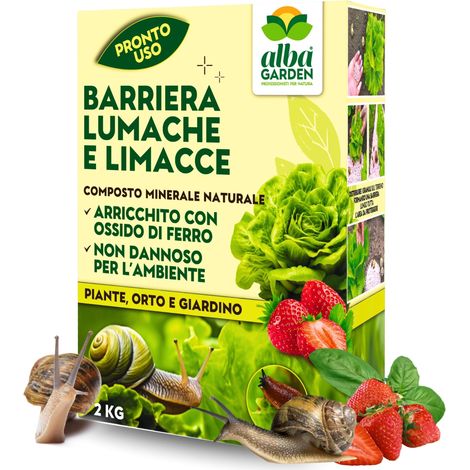 Albagarden - Lumachicida Granulare Naturale con Ossido di Ferro - Maxi x 2 Kg - Barriera Lumache e Limacce a Base di Minerali - Granulare (1/5)