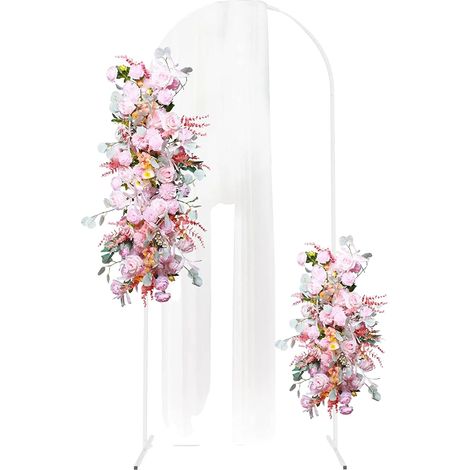 Support Arqué, Construction Métallique, Polyvalent pour Événements, H1.8m(70.8in), blanc (1/2)
