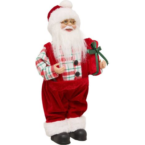 Babbo natale con salopette joak h. 30 cm - Feeric lights & christmas (1/2)