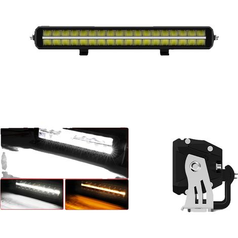 Barre lumineuse LED, double rangée, faisceau combiné, étanche IP68 (1/2)