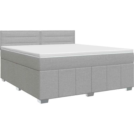 Maison Exclusive - Letto box spring con materasso Grigio Chiaro 140 x 200 cm (1/5)