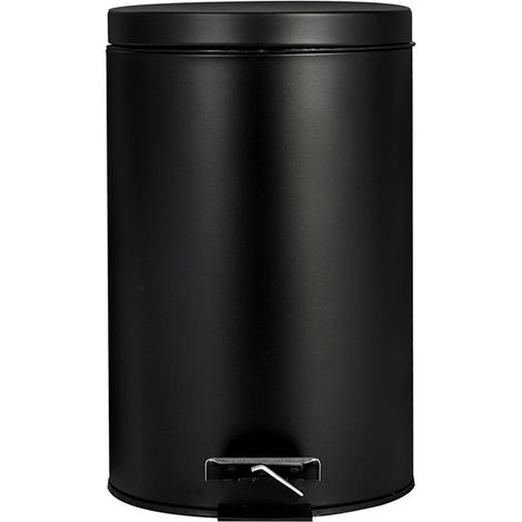 Mini poubelle en plastique de 3 L, design compact pour le nettoyage et le bureau, noire (1/5)