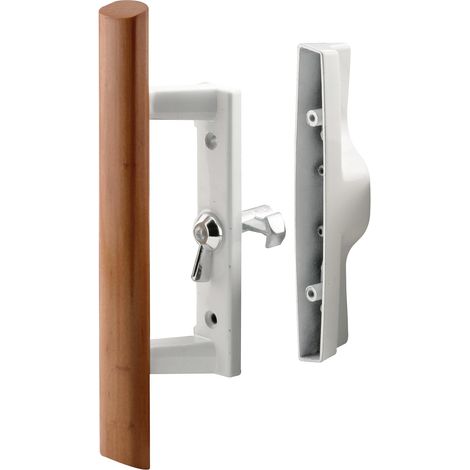 Lot de poignées de porte coulissante, poignée en bois, blanc moulé sous pression (1/2)
