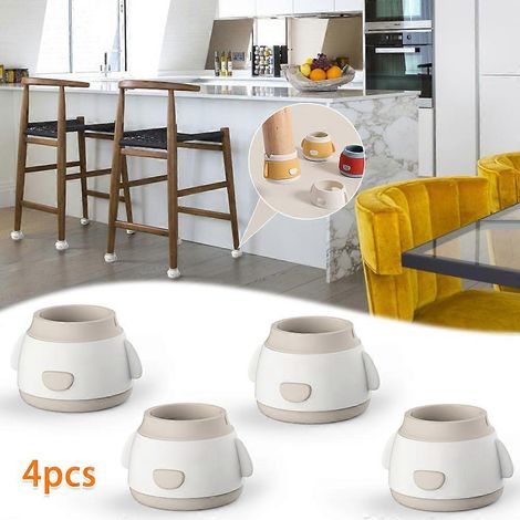 Lot de 4 protège-pieds de table et de chaise en silicone antidérapants, pour meubles et décoration intérieure.