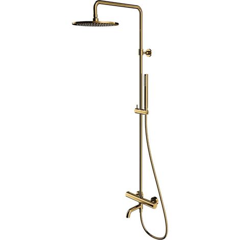 OMNIRES Y - Conjunto de ducha con termostato para bañera, diámetro 25 cm, dorado Y1234GL (1/3)