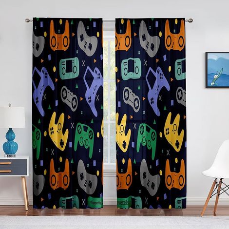 Rideaux et Draperies Intérieurs Manette De Jeu Rideau Console De Jeu 3D Fibre Ultrafine Rideau Chambre, pour Toutes Les Saisons 140x260cm (LxH) 2 Pièces - 140x260cm (LxH) x2 (1/5)