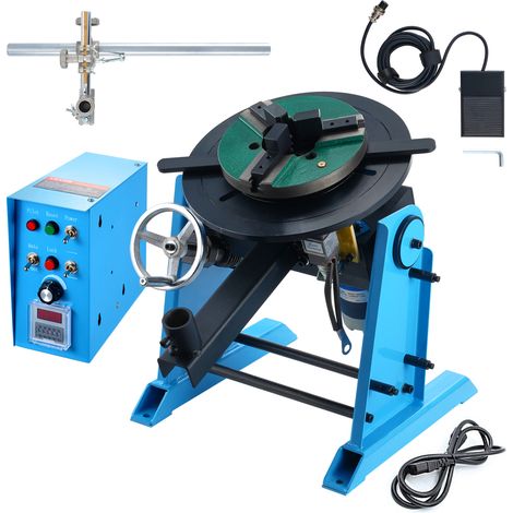 VEVOR Positionneur de soudage rotatif 30 kg, table tournante de positionnement 0-90 ° 1-12 tr/min 80 W, mandrin de tour 3 machoires support de torche de soudage pour couper, meuler, assembler, tester