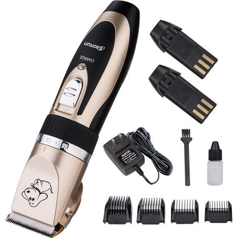 Tondeuse professionnelle pour poils d'animaux + ensemble de 4 peignes-AquaForge